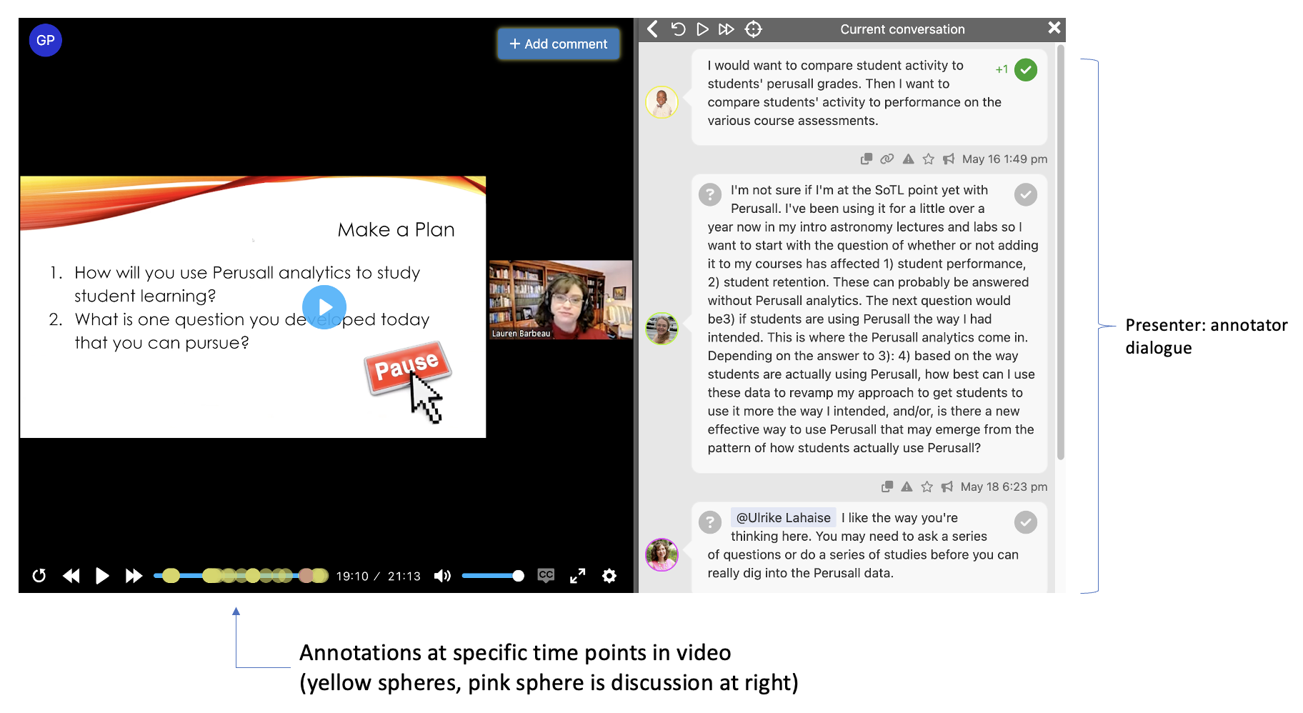 Perusall exchange screenshot 2022
