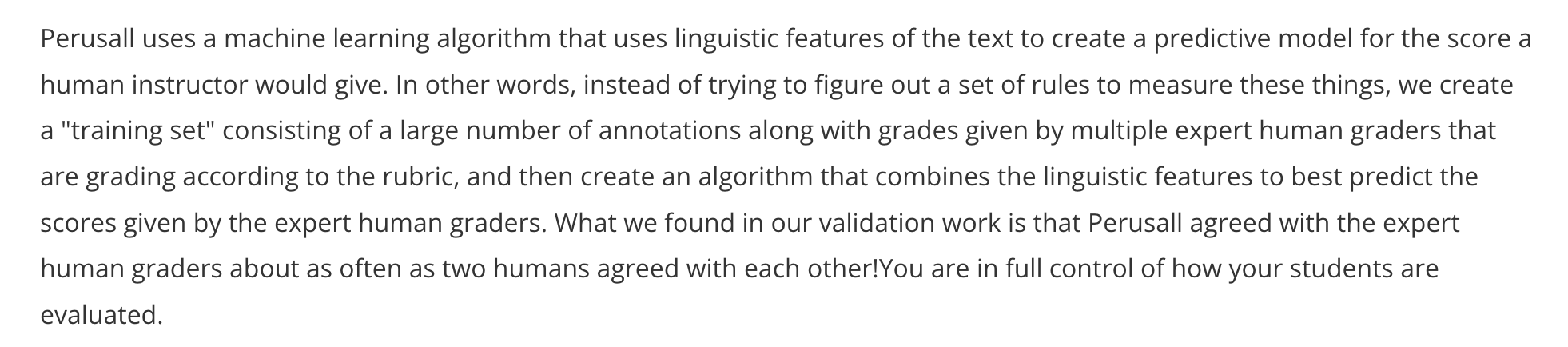 Perusall machine learning algorithm